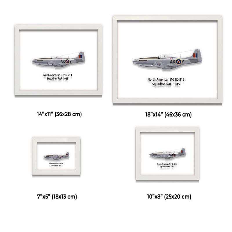 Принт на склі «Винищувач North American P-51D Mustang 213 Ескадрилья 1945 рік»