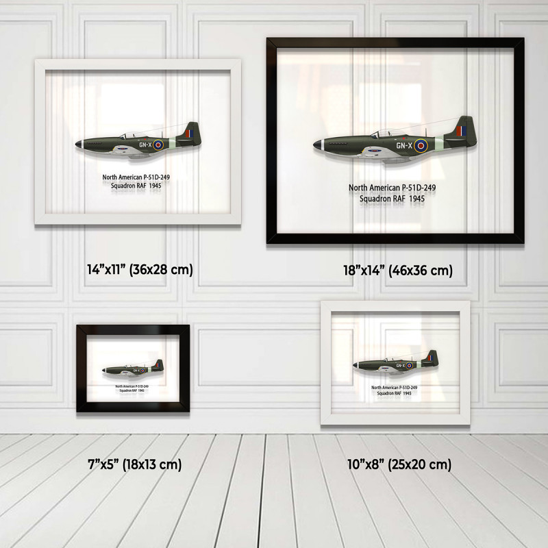Принт на склі «Винищувач North American P-51D Mustang 249 Ескадрилья 1945 рік»