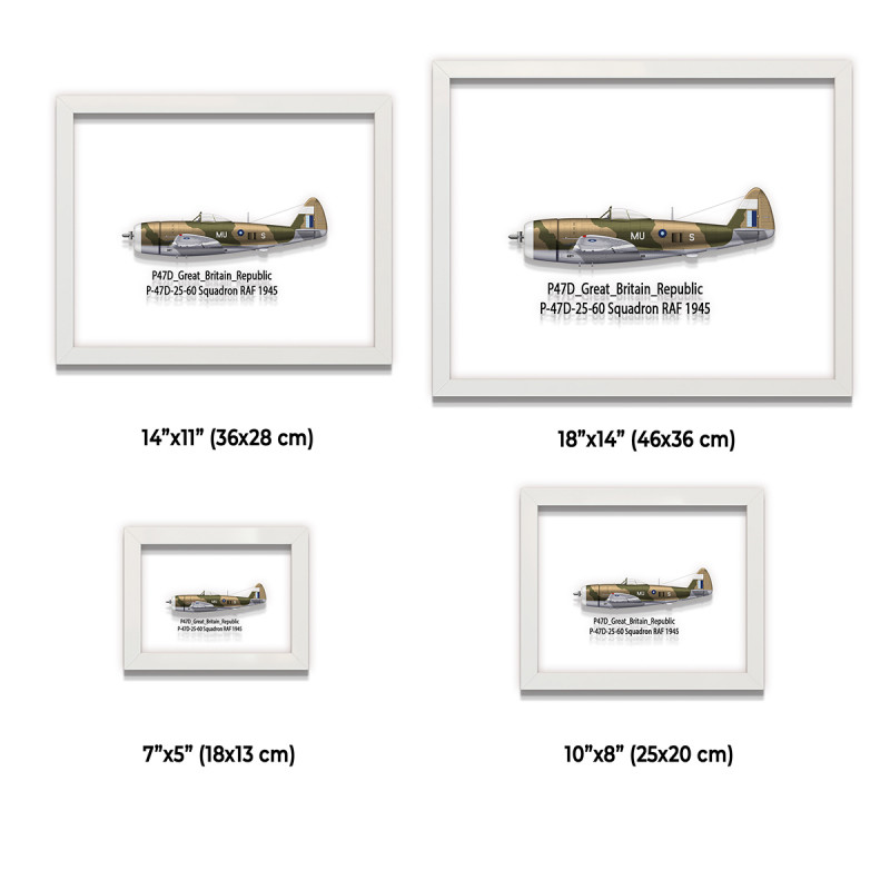 Принт на склі «Літак Republic P-47D Thunderbolt 60 Ескадрилья 1945 рік»