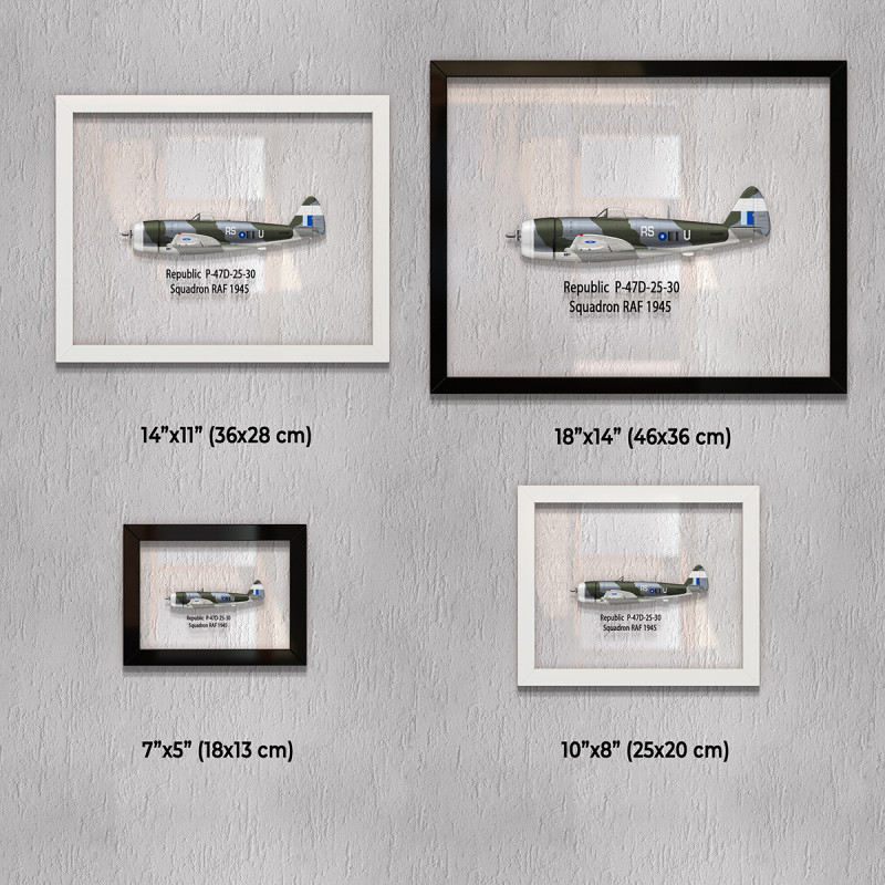 Принт на склі «Винищувач-бомбардувальник Republic P-47D Thunderbolt 30 Ескадрилья 1945 рік»