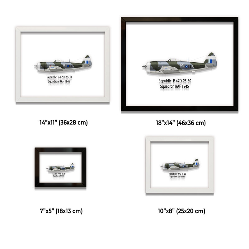 Принт на склі «Винищувач-бомбардувальник Republic P-47D Thunderbolt 30 Ескадрилья 1945 рік»
