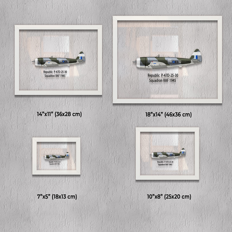 Принт на склі «Винищувач-бомбардувальник Republic P-47D Thunderbolt 30 Ескадрилья 1945 рік»