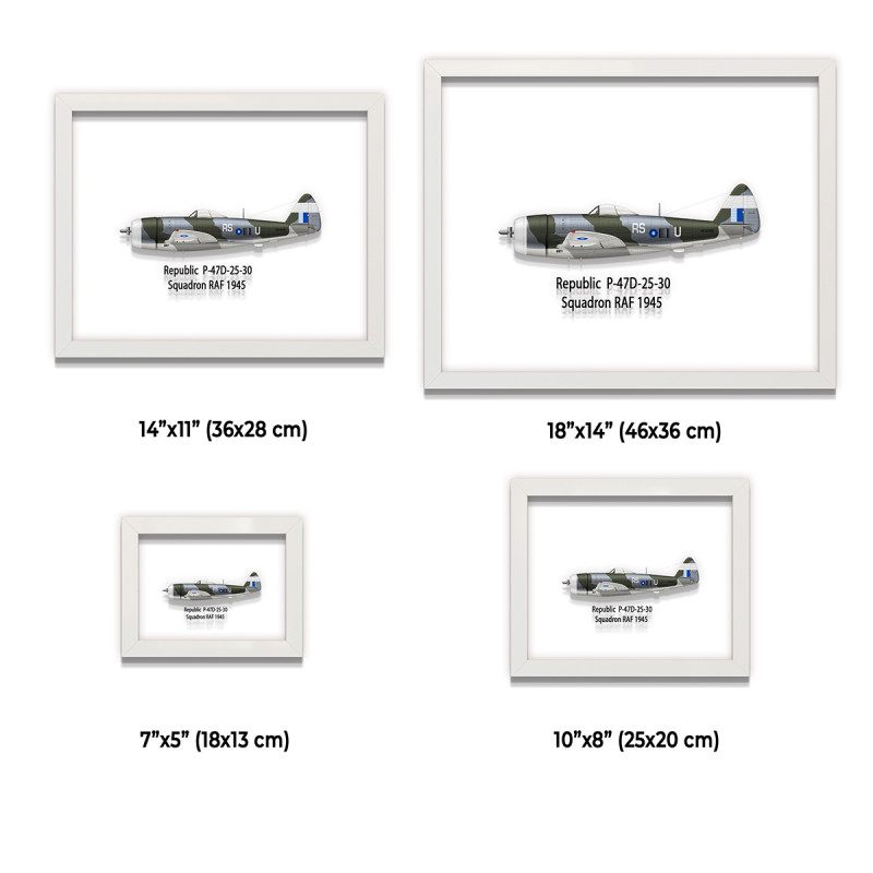 Принт на склі «Винищувач-бомбардувальник Republic P-47D Thunderbolt 30 Ескадрилья 1945 рік»