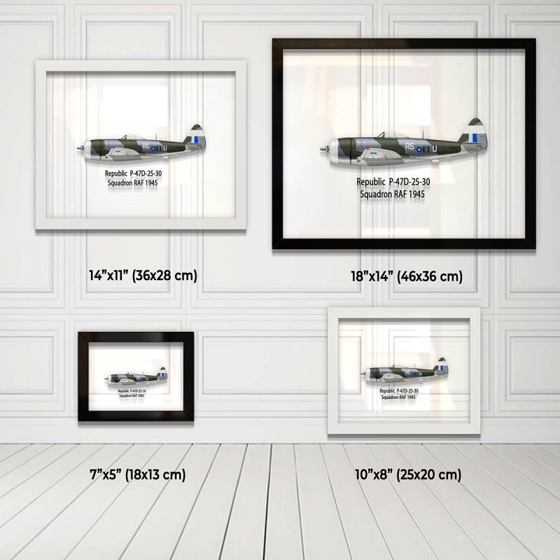 Принт на склі «Винищувач-бомбардувальник Republic P-47D Thunderbolt 30 Ескадрилья 1945 рік»
