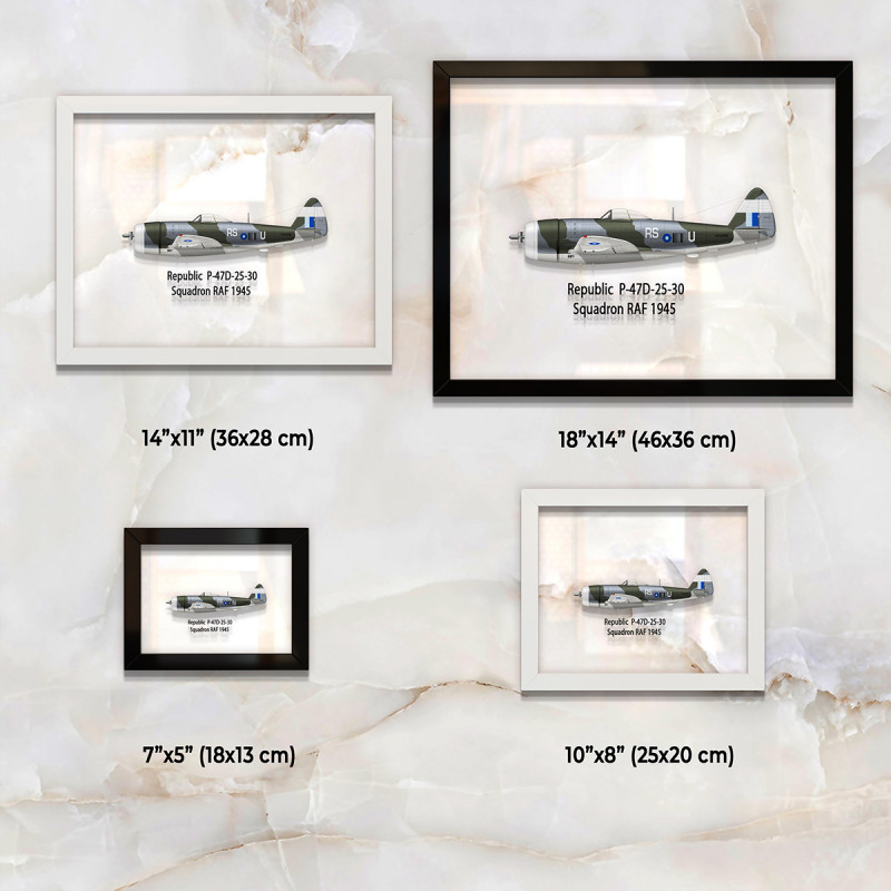 Принт на склі «Винищувач-бомбардувальник Republic P-47D Thunderbolt 30 Ескадрилья 1945 рік»