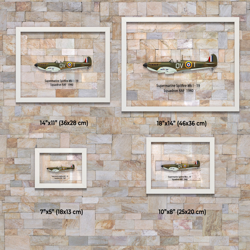 Принт на склі «Літак Supermarine Spitfire Mk. I 19 Ескадрилья 1940 рік»