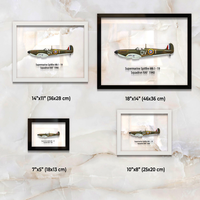 Принт на склі «Літак Supermarine Spitfire Mk. I 19 Ескадрилья 1940 рік»