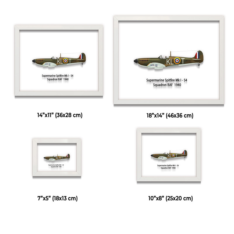 Принт на склі «Винищувач Supermarine Spitfire Mk. I 54 Ескадрилья 1940 рік»