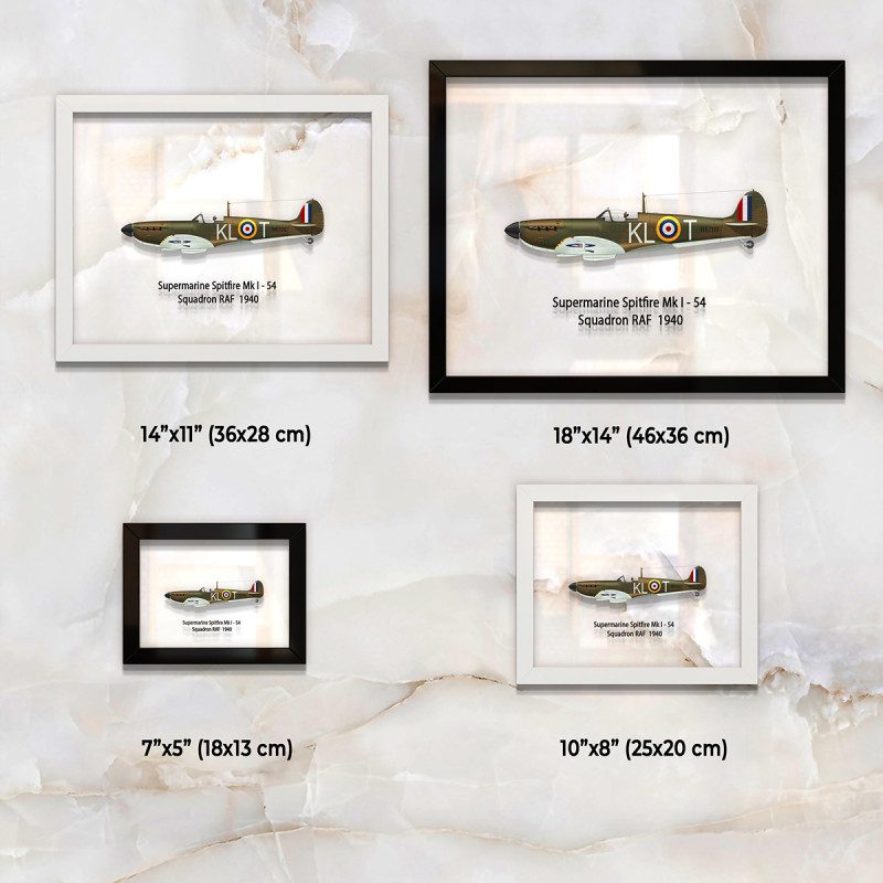 Принт на склі «Винищувач Supermarine Spitfire Mk. I 54 Ескадрилья 1940 рік»