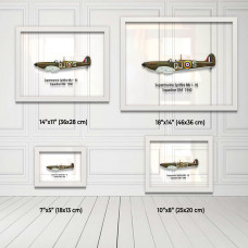 Принт на склі «Літак Supermarine Spitfire Mk. I 92 Ескадрилья 1940 рік»