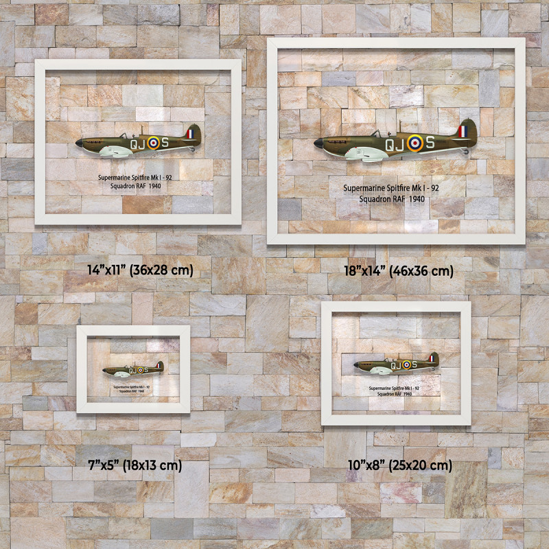 Принт на склі «Літак Supermarine Spitfire Mk. I 92 Ескадрилья 1940 рік»