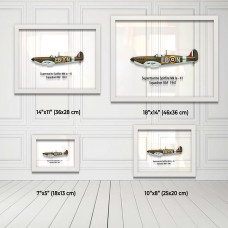 Принт на склі «Літак Supermarine Spitfire Mk. Ia 41 Ескадрилья 1941 рік»