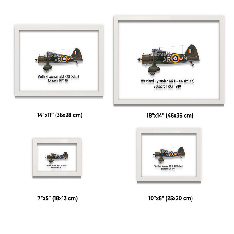 Принт на склі «Літак Westland Lysander Mk. II 309 Польська Ескадрилья 1940 рік»