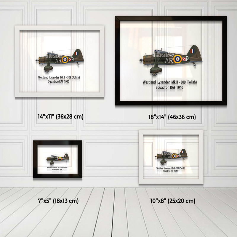 Принт на склі «Літак Westland Lysander Mk. II 309 Польська Ескадрилья 1940 рік»