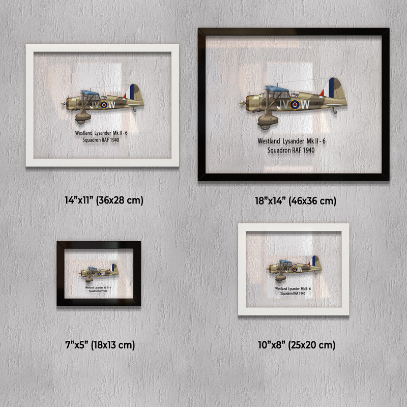 Принт на склі «Літак Westland Lysander Mk. II 6 Ескадрилья 1940 рік»