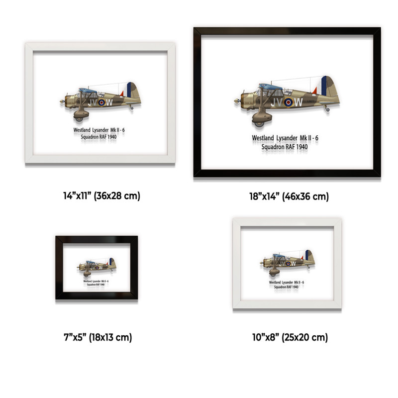 Принт на склі «Літак Westland Lysander Mk. II 6 Ескадрилья 1940 рік»