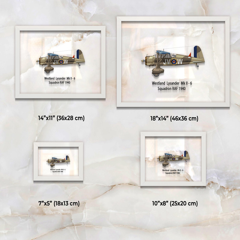 Принт на склі «Літак Westland Lysander Mk. II 6 Ескадрилья 1940 рік»