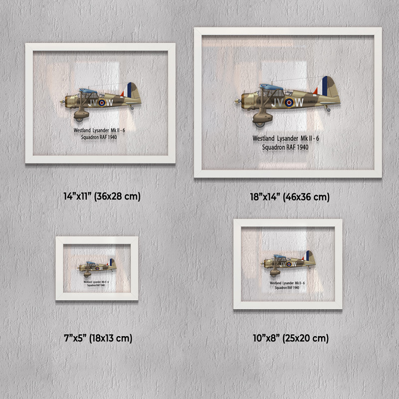 Принт на склі «Літак Westland Lysander Mk. II 6 Ескадрилья 1940 рік»