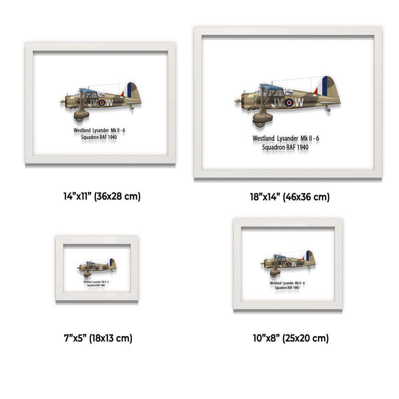 Принт на склі «Літак Westland Lysander Mk. II 6 Ескадрилья 1940 рік»