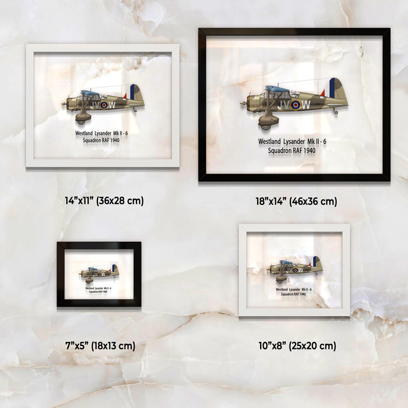 Принт на склі «Літак Westland Lysander Mk. II 6 Ескадрилья 1940 рік»