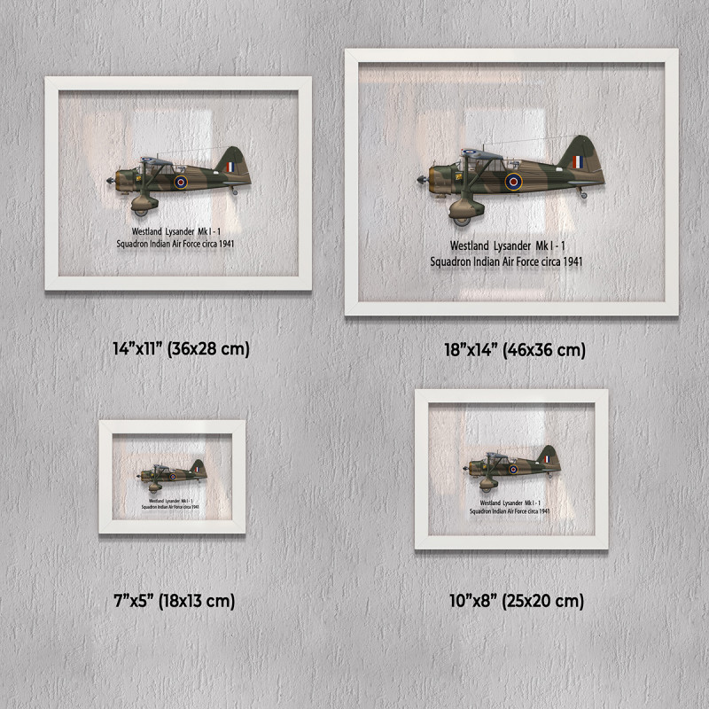 Принт на склі «Літак Westland Lysander Mk. I 1 Індійська Ескадрилья 1941 рік»