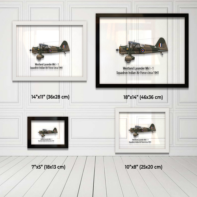 Принт на склі «Літак Westland Lysander Mk. I 1 Індійська Ескадрилья 1941 рік»